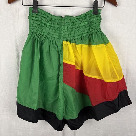 Vintage Ringside Satin Green Yellow Red Muay Thai Boxing Shorts Size XL - Picture 5 of 8